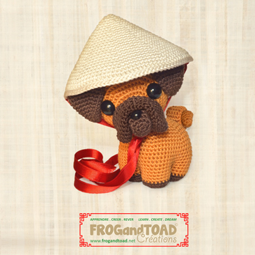 PING le pug / the pug - Année Chinoise du chien / Chinese year of the dog - Amigurumi Crochet - FROGandTOAD Créations